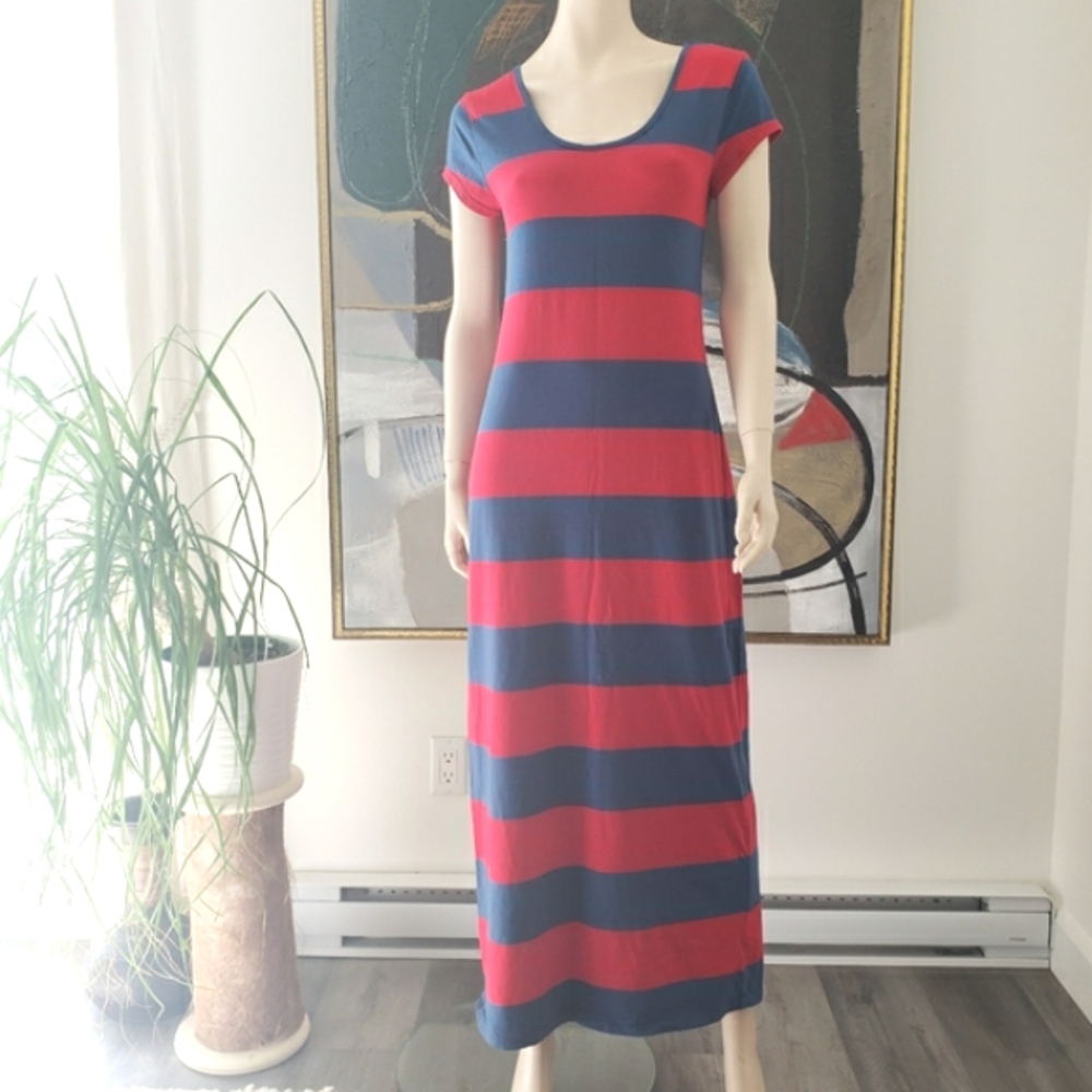 Derek Heart | Striped T-shirt Maxi Dress